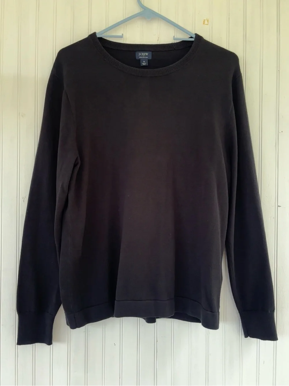 J.Crew Factory Men's Black Cotton Crewneck Sweater-Tee Size Small
